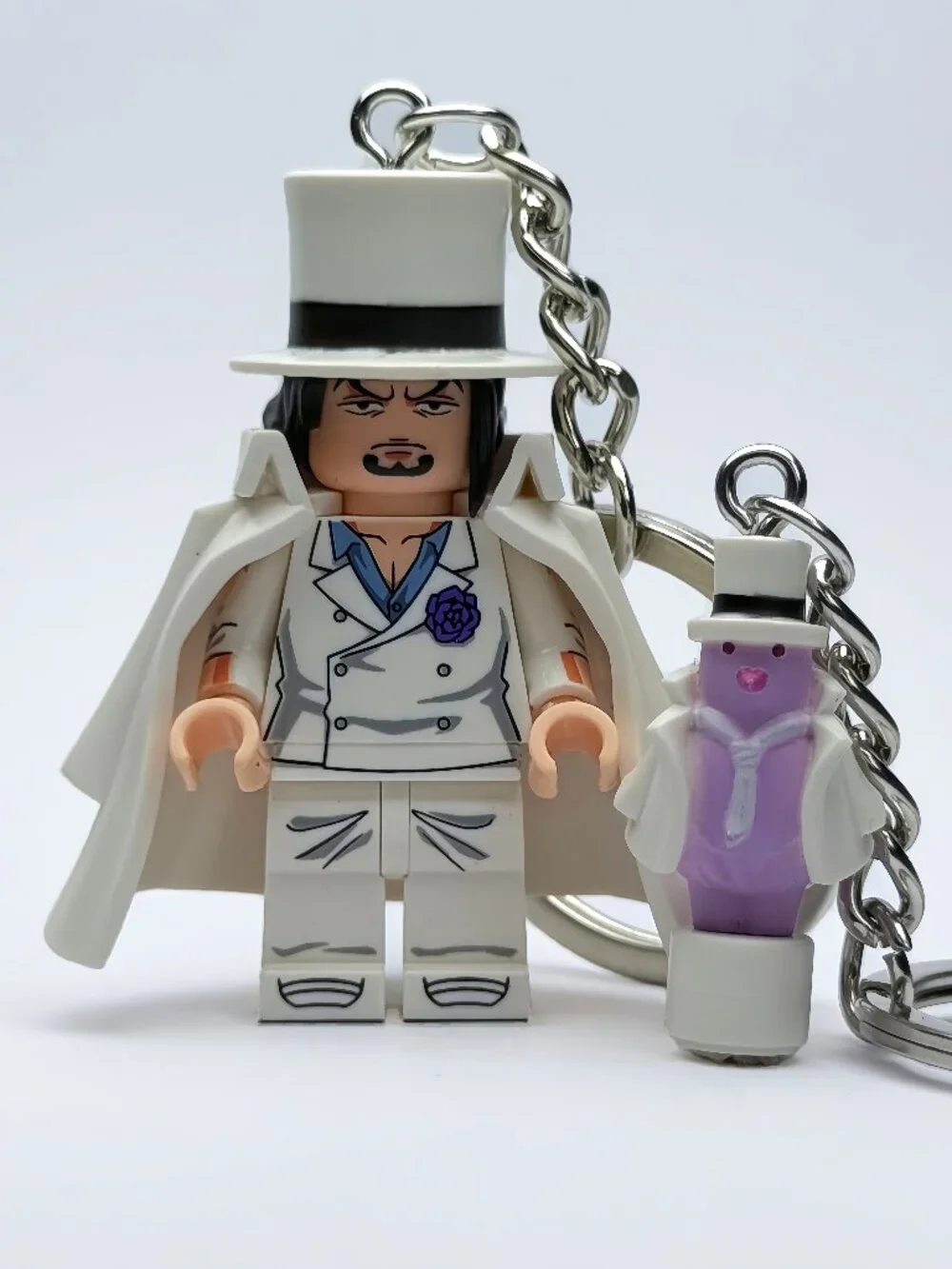 One Piece Rob Lucci Custom Minifigure Keychain